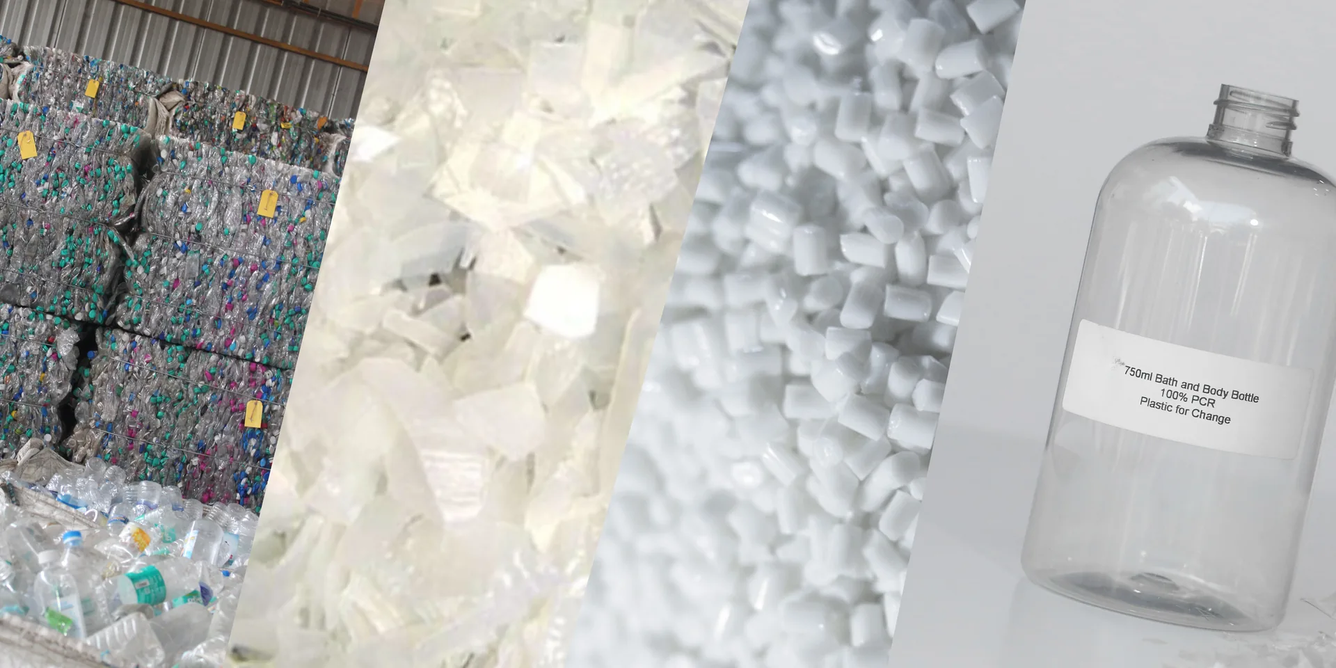 rPET recycled plastic flakes and granules